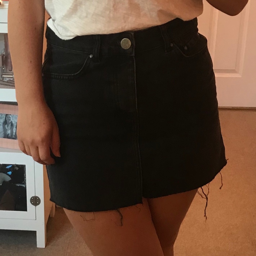ASOS Denim Skirt in Washed Black